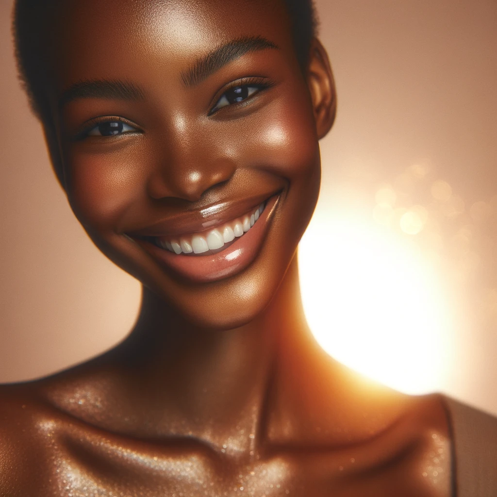 African American Woman Glowing Skin